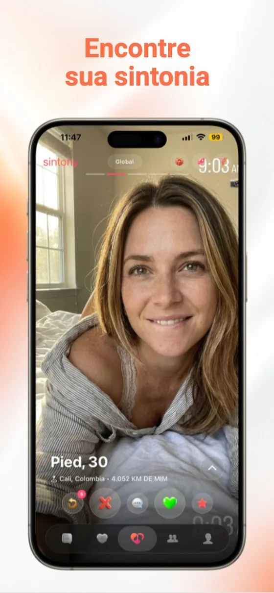 Tela de destaque do app Sintony na App Store